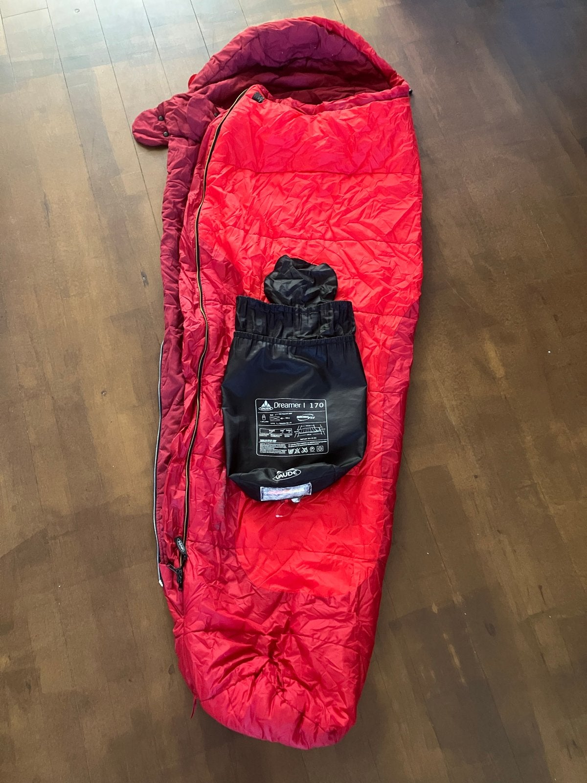 Vaude Dreamer 170 Slaapzak - Rood / gewassen, Caravans en Kamperen, Slaapzakken, Ophalen of Verzenden
