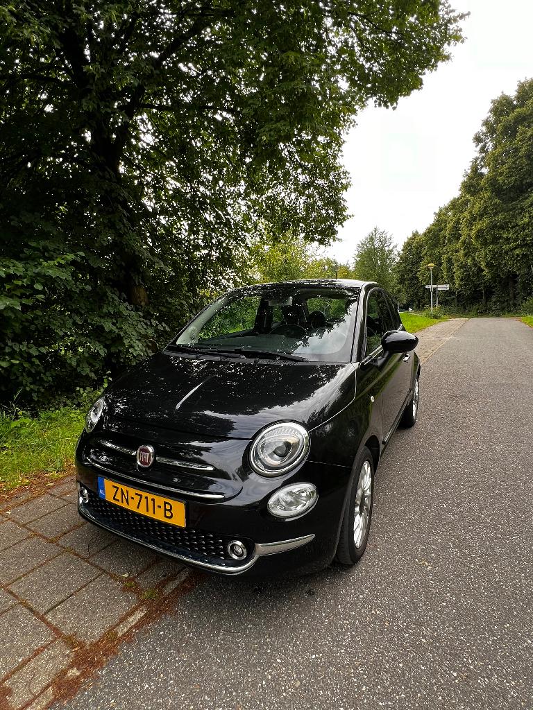 Fiat 500 Twinair 2019, Auto's, Voorwielaandrijving, 40 €/maand, Zwart, Origineel Nederlands