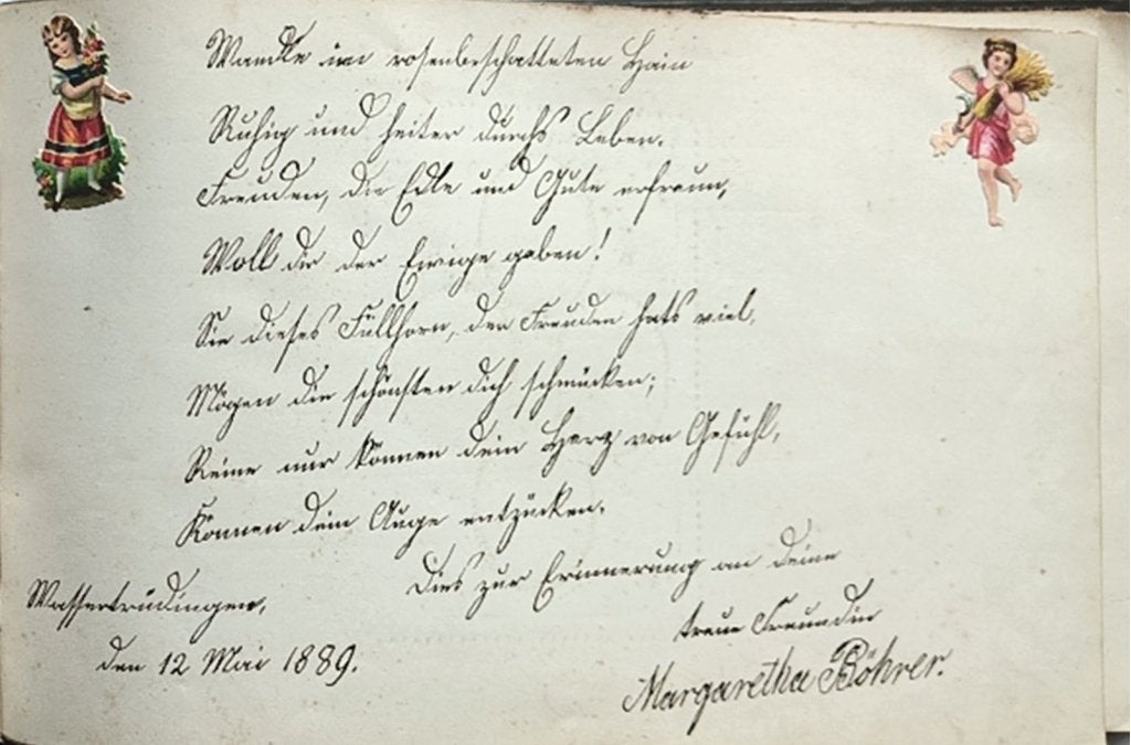 Duitstalig poezie album eind 1800, Ophalen of Verzenden