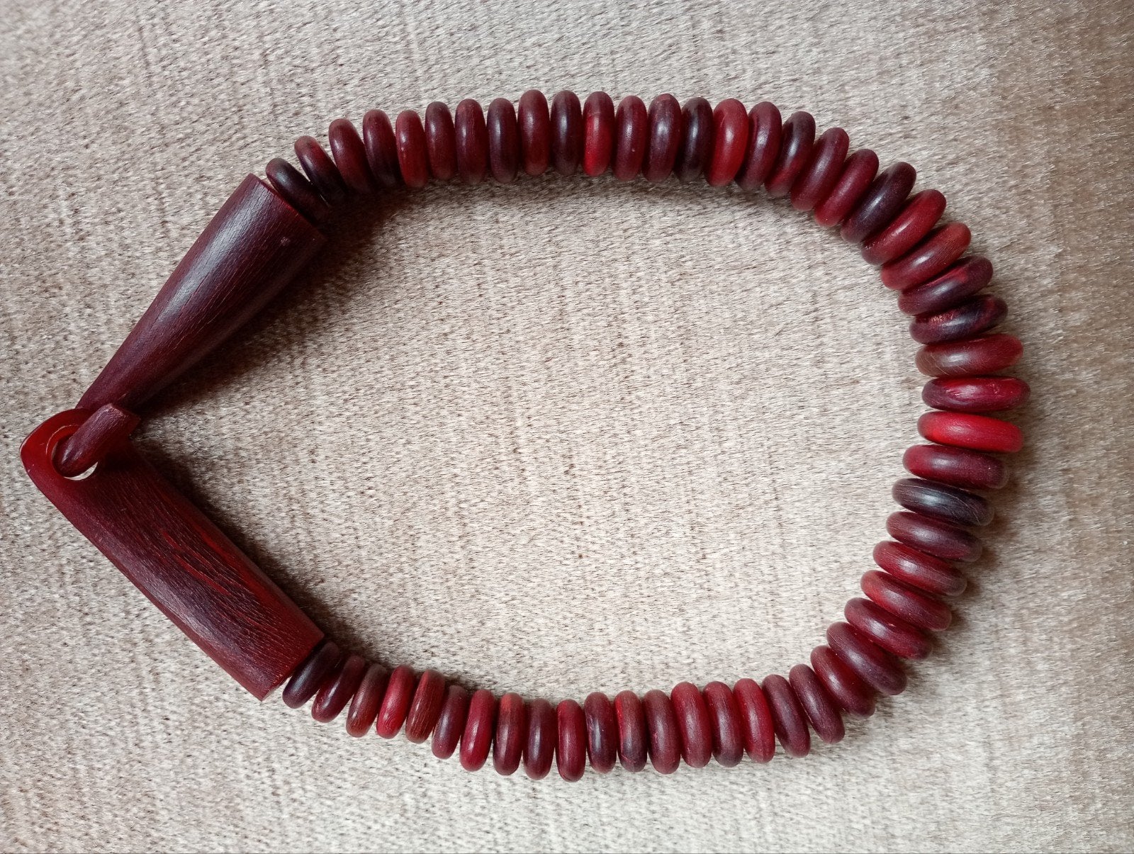 Vintage ketting van hoorn, Catherine noll, Ophalen, Zo goed als nieuw, Rood, Overige materialen