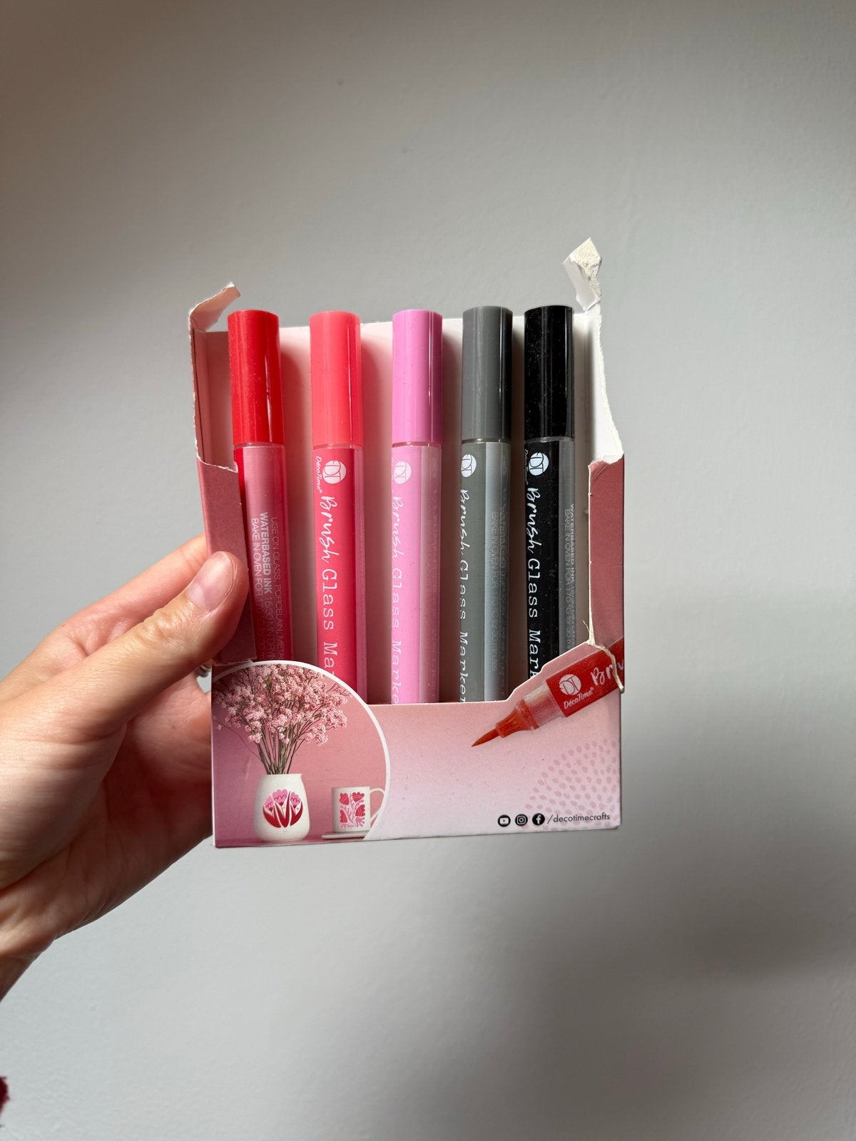 DecoTime Brush Glass Markers - 5 Stuks, Ophalen of Verzenden, Nieuw, Overige typen