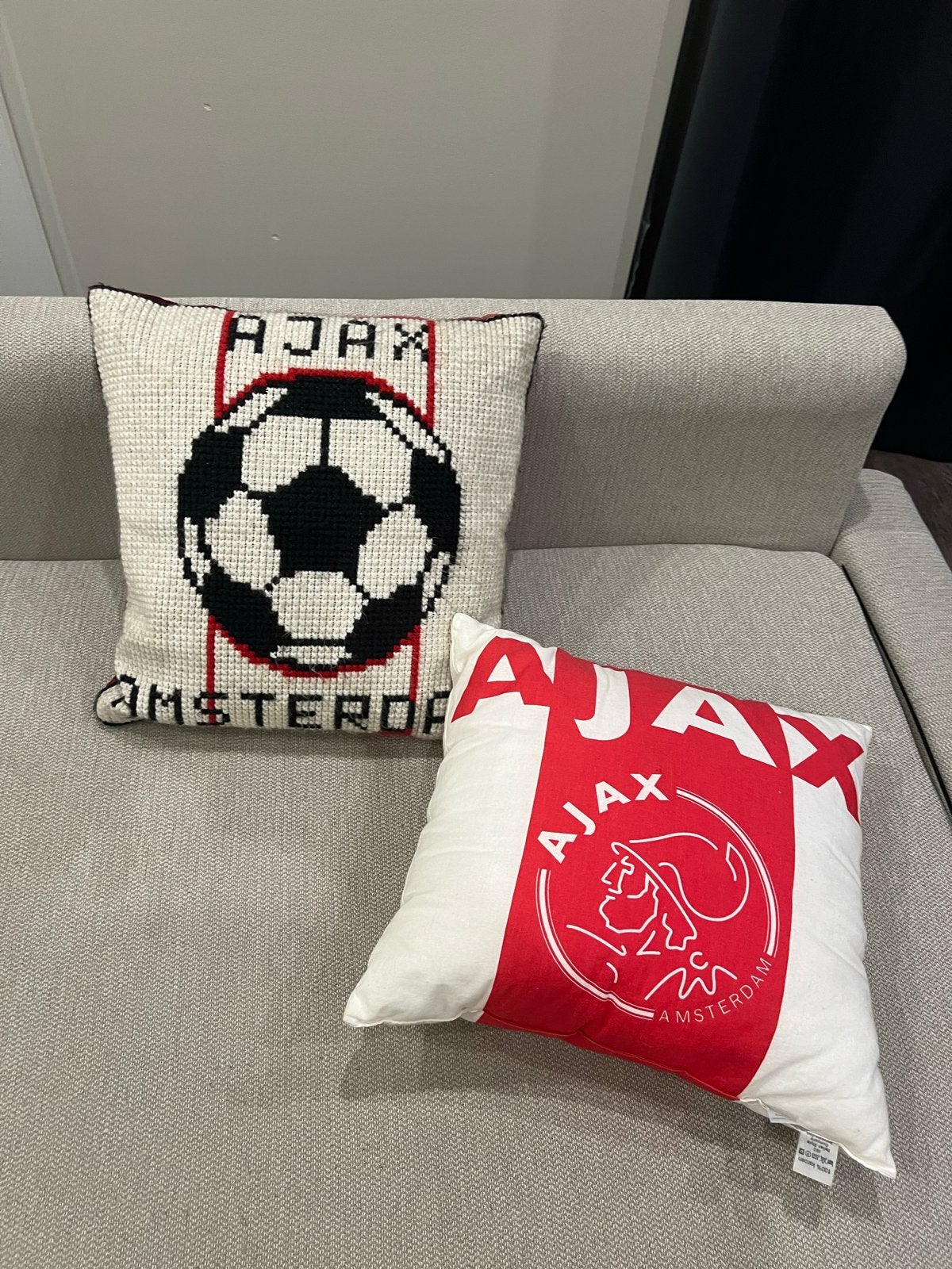 Ajax Kussenset - Voetbal en Logo Design, Overige merken, Gebruikt, Met print, Vierkant