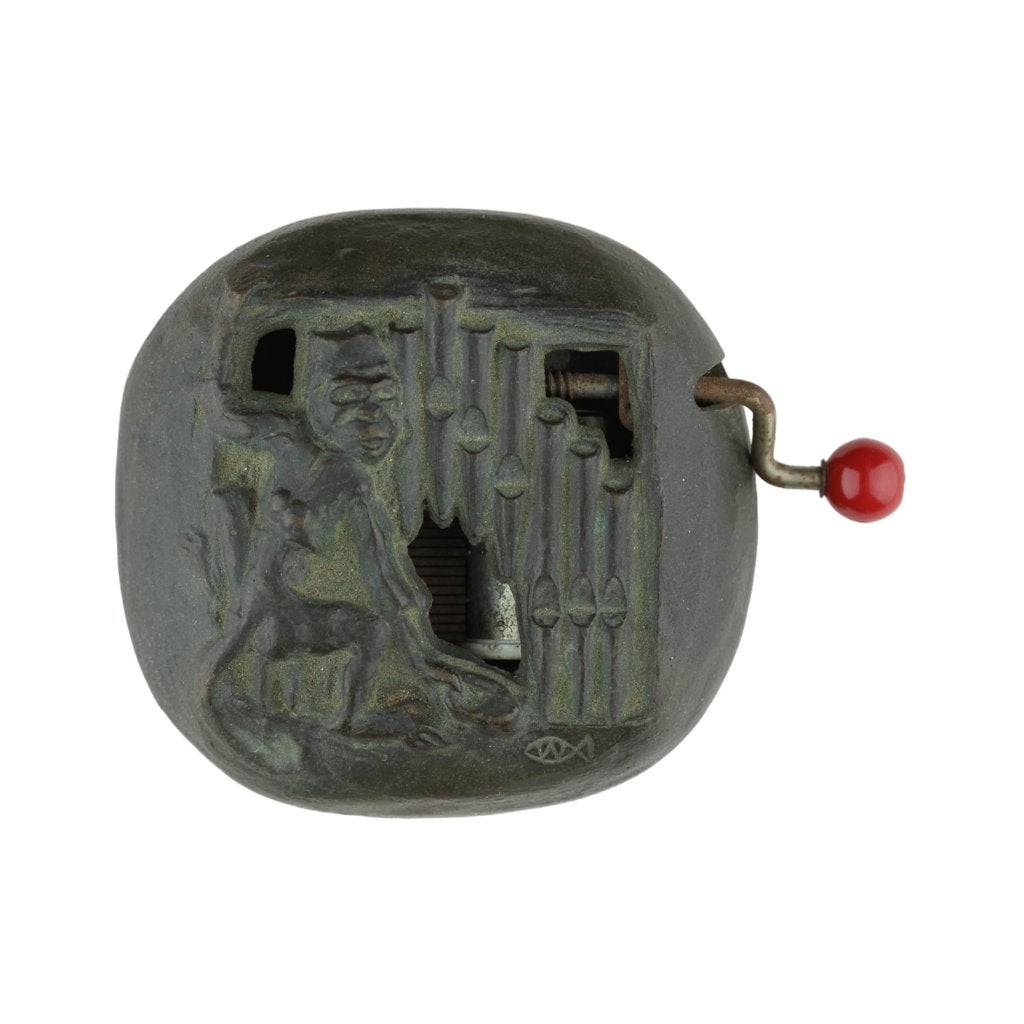 BRONZEN SPEELDOOS O.K.S. Willem Vis WHEN THE SAINTS …, Antiek en Kunst, Ophalen of Verzenden