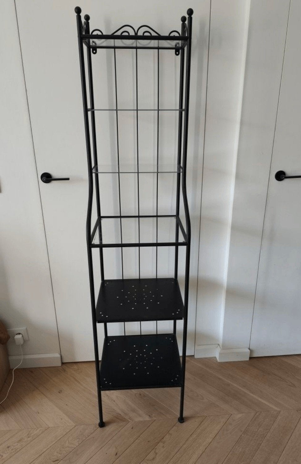 IKEA RÖNNSKÄR stellingkast badkamerrek zwart metaal, Huis en Inrichting, Ophalen, Gebruikt