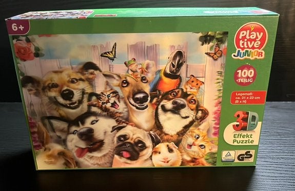 3D puzzel honden 100 stukjes, Ophalen of Verzenden, Meer dan 50 stukjes, Zo goed als nieuw, 6 jaar of ouder