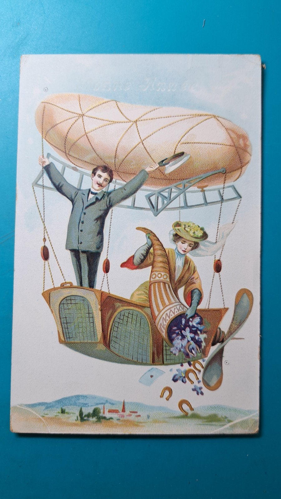 Zeppelin Bonne Année 1900, Verzenden, Voor 1920, Gelopen
