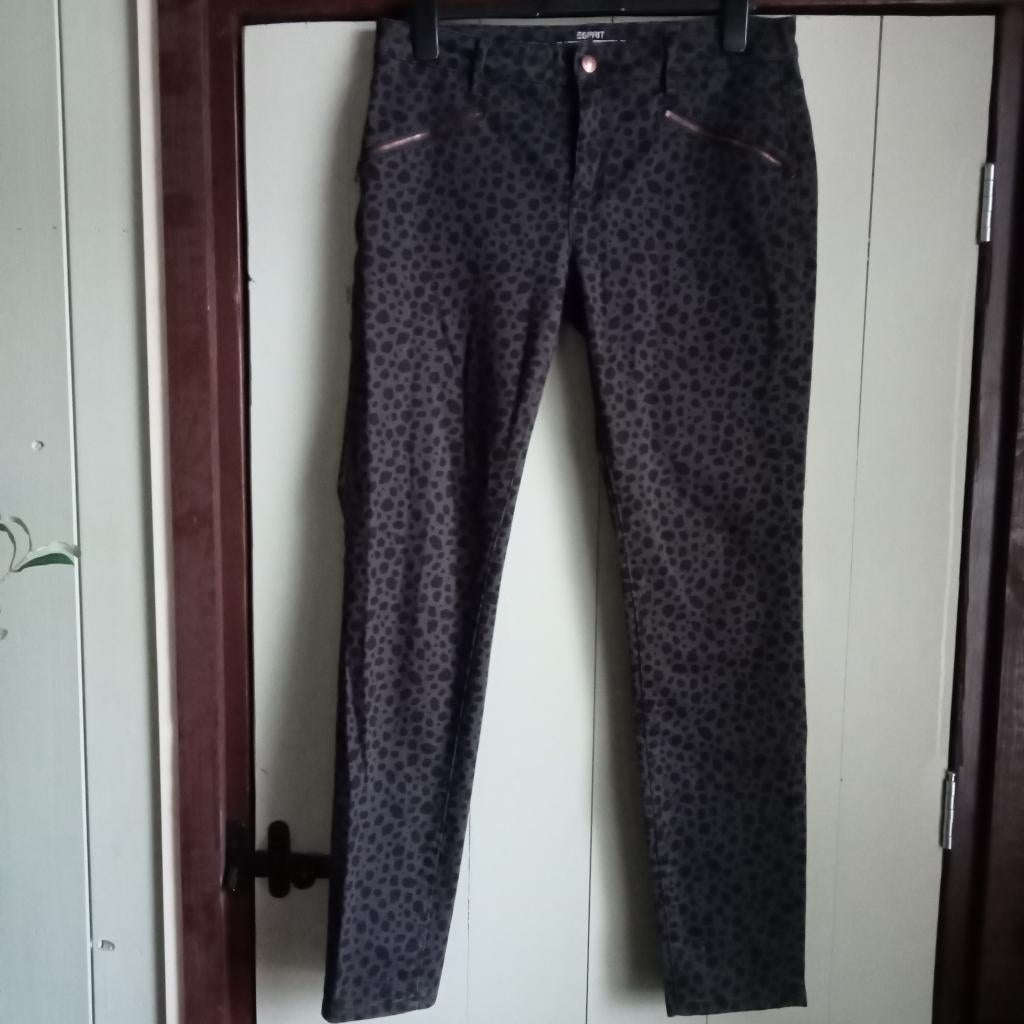 Esprit jeans luipaard dieren print jeans maat 32/32, Verzenden, Zo goed als nieuw, W30 - W32 (confectie 38/40), Grijs