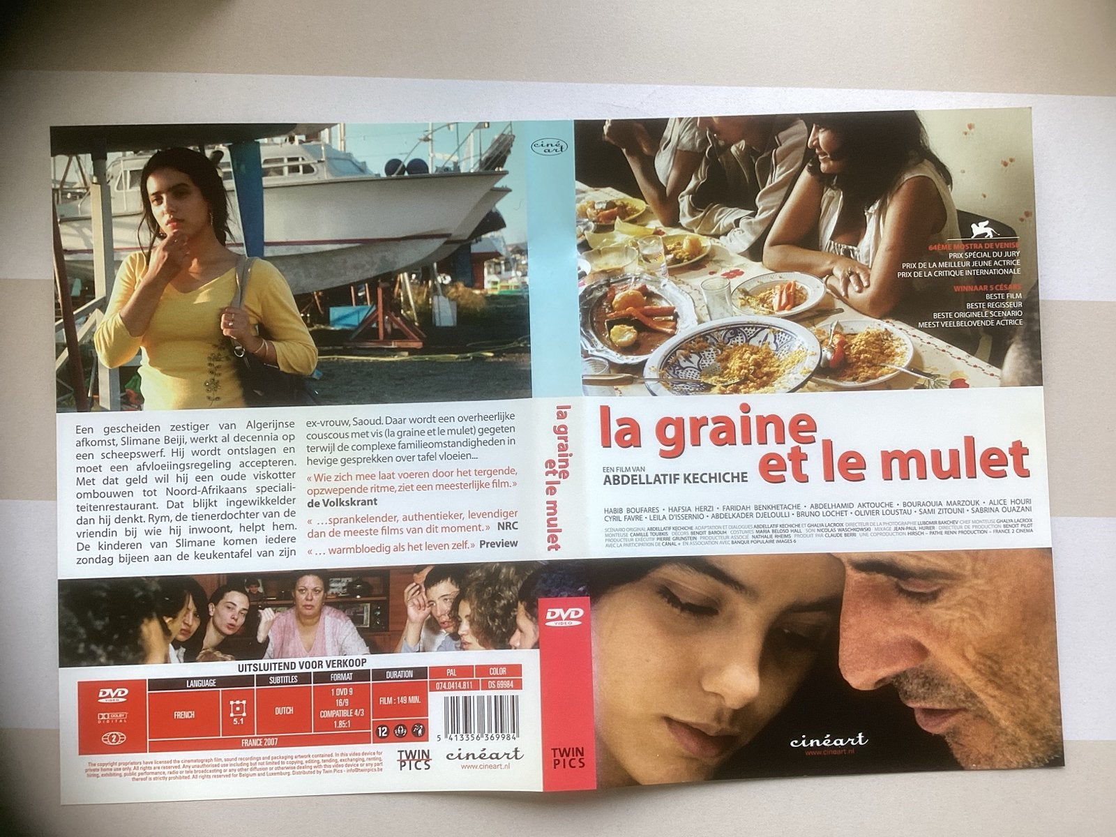 La Graine et le Mulet (Couscous met Vis) DVD, Vanaf 12 jaar, Ophalen of Verzenden, Gebruikt, Drama