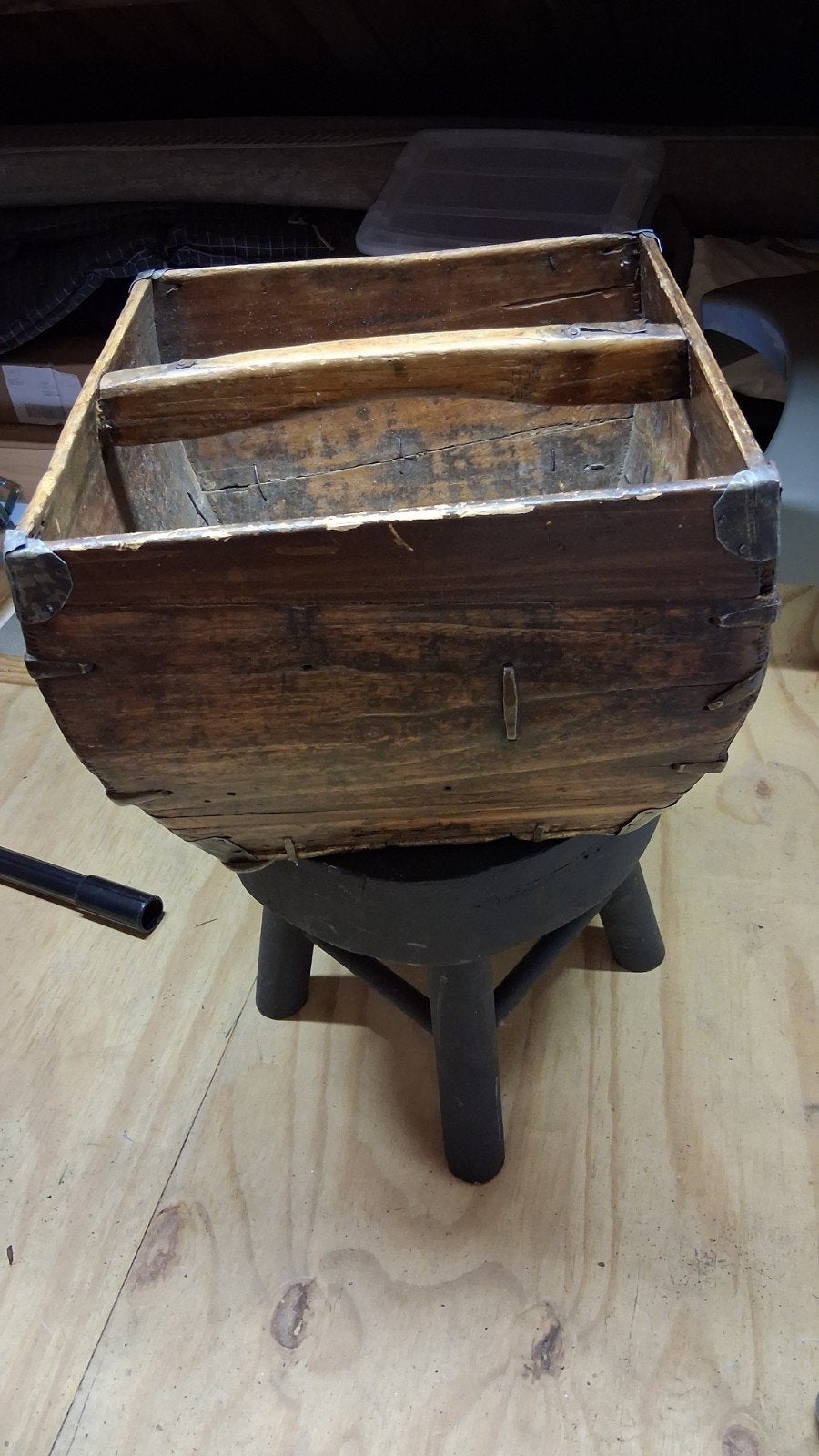 houten mand landelijke stijl., Ophalen, Hout