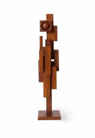 HKliving ‘De Skyline Sculpture’, Ophalen of Verzenden, 20 - 50 cm, Hout, Bruin