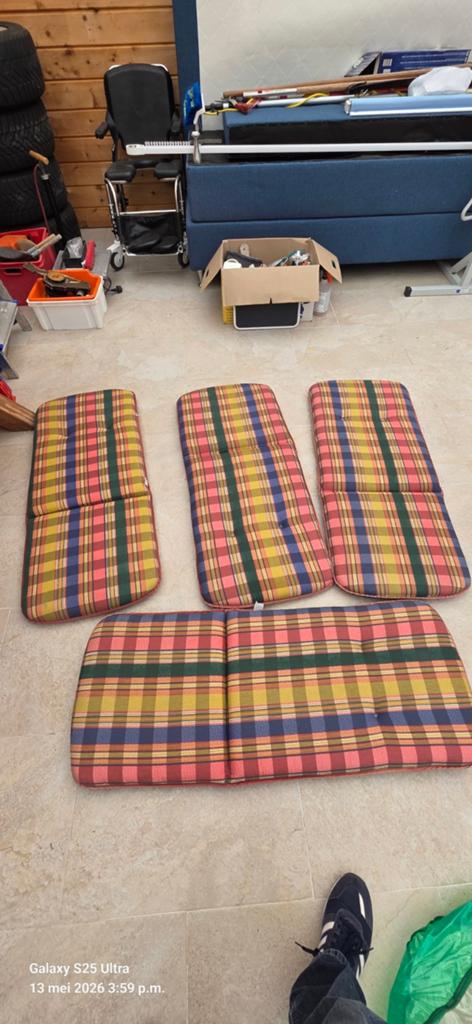 Tuinstoelkussens als nieuw met handige opberghoes, Tuin en Terras, Tuinmeubel-accessoires, Ophalen of Verzenden, Zo goed als nieuw