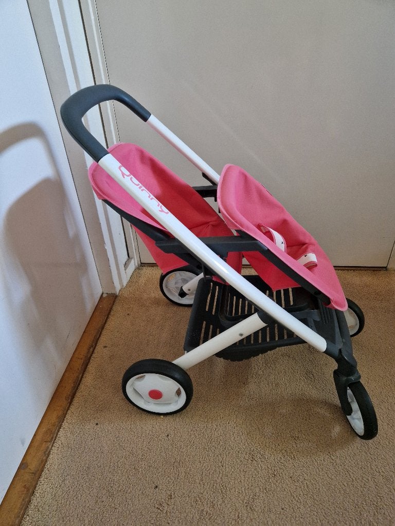 Tweeling poppen wandelwagen, Kinderen en Baby's, Speelgoed | Poppen, Ophalen, Gebruikt, Babypop