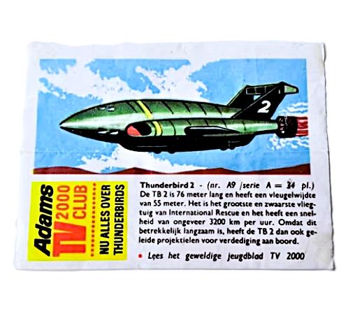 thunderbird 2 nr.A.9 *1966*adams serie tv 2000 club, Ophalen of Verzenden, Gebruikt, Tv, Foto of Kaart