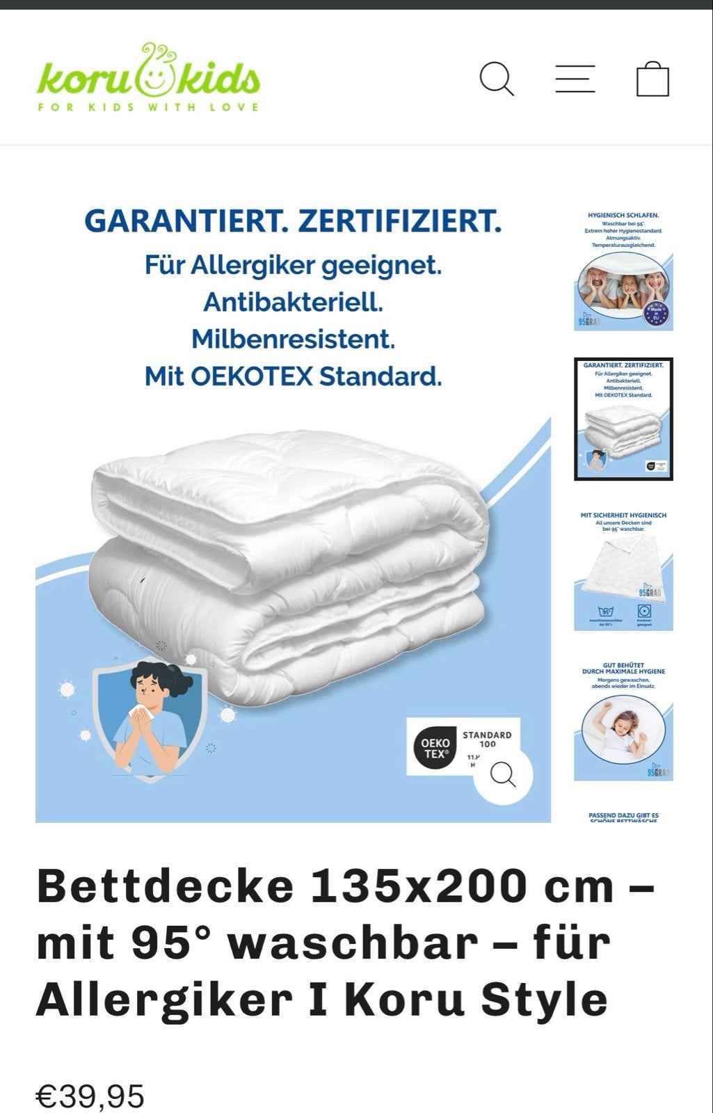 Dekbed 135x200 cm - Anti-allergisch, Ophalen, Anti-allergisch, Eenpersoons, Wit