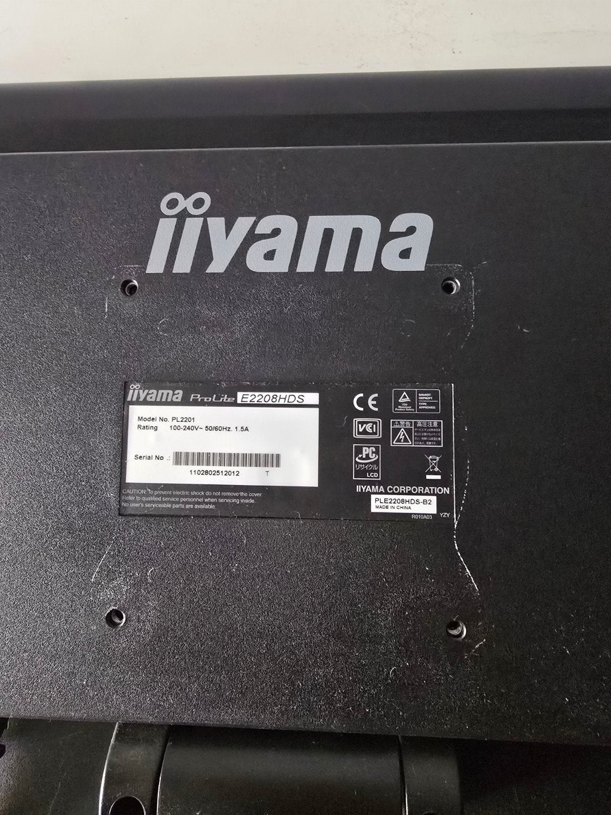 iiyama ProLite E2208HDS 22 inch monitor inclusief kabels, Ophalen, Gebruikt, Ilyama, Overige typen