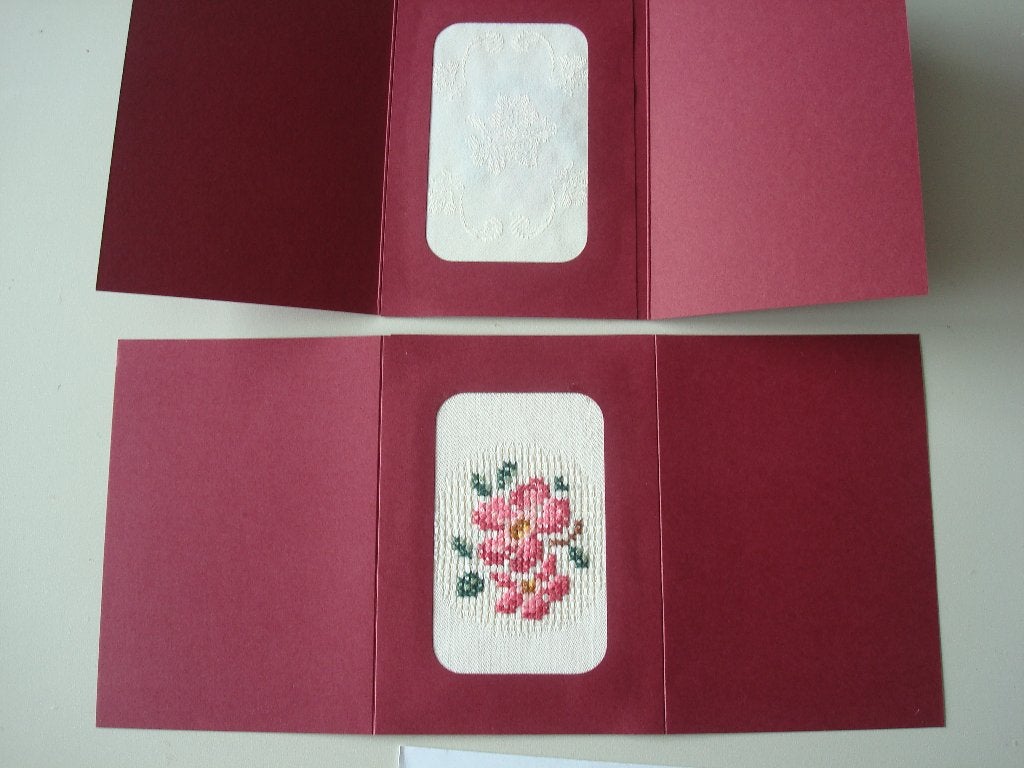 handgeborduurde post en kado kaarten, Hobby en Vrije tijd, Kaarten | Zelfgemaakt, Nieuw, Overige thema's, Ophalen of Verzenden