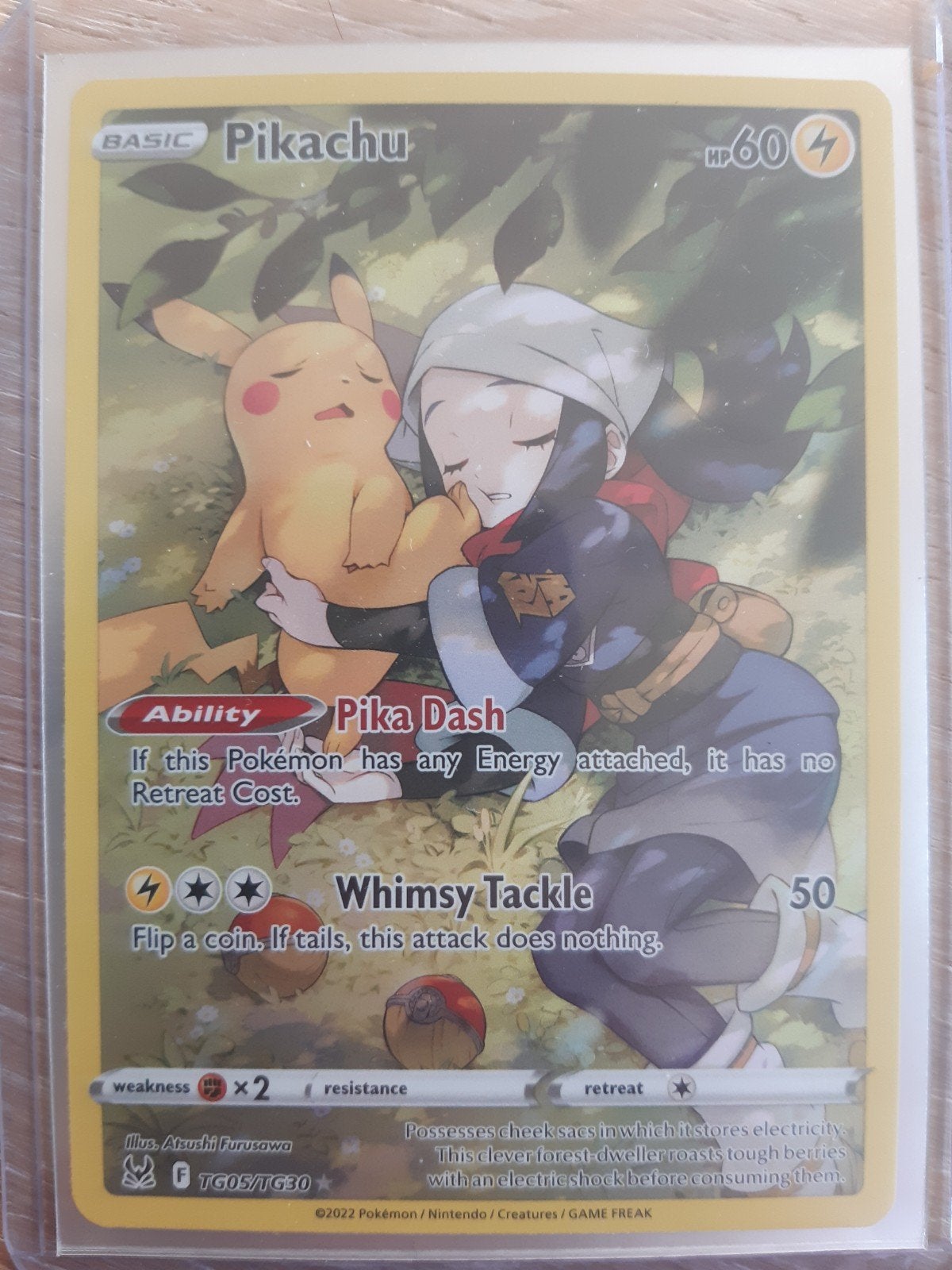 Pikachu Lost Origin Pokémon Kaart TG05/TG30 Trainer Gallery, Ophalen of Verzenden, Zo goed als nieuw, Losse kaart