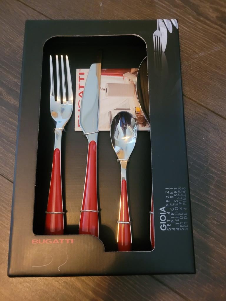 Bugatti Gioia Bestekset - 48 delig  Rood, Ophalen of Verzenden, Nieuw, Rvs of Chroom
