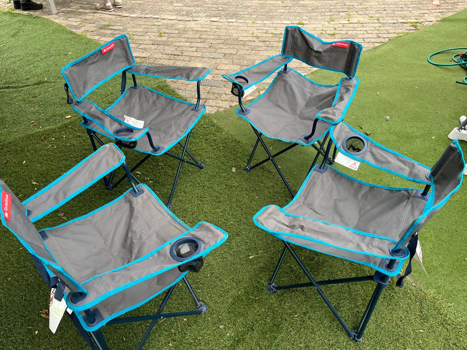4 Quechua campingstoelen, Caravans en Kamperen, Ophalen, Zo goed als nieuw, Campingstoel