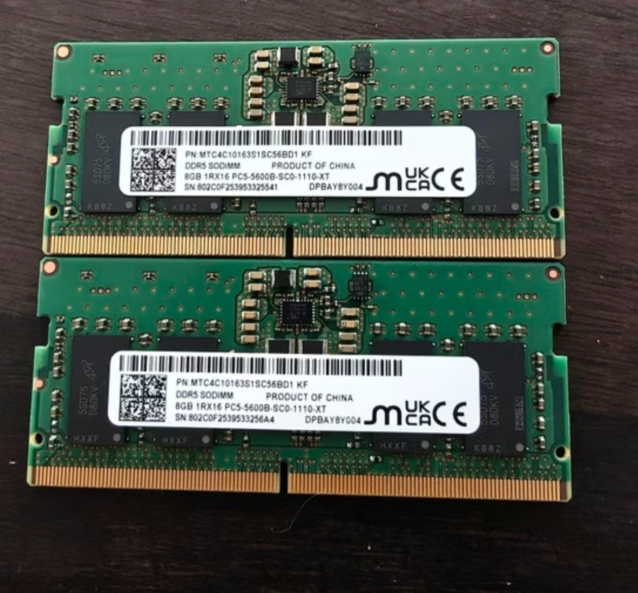 Micron DDR5 SODIMM 16GB (2x8GB) 5600MHz Laptop Geheugen, Computers en Software, RAM geheugen, Ophalen of Verzenden, Zo goed als nieuw