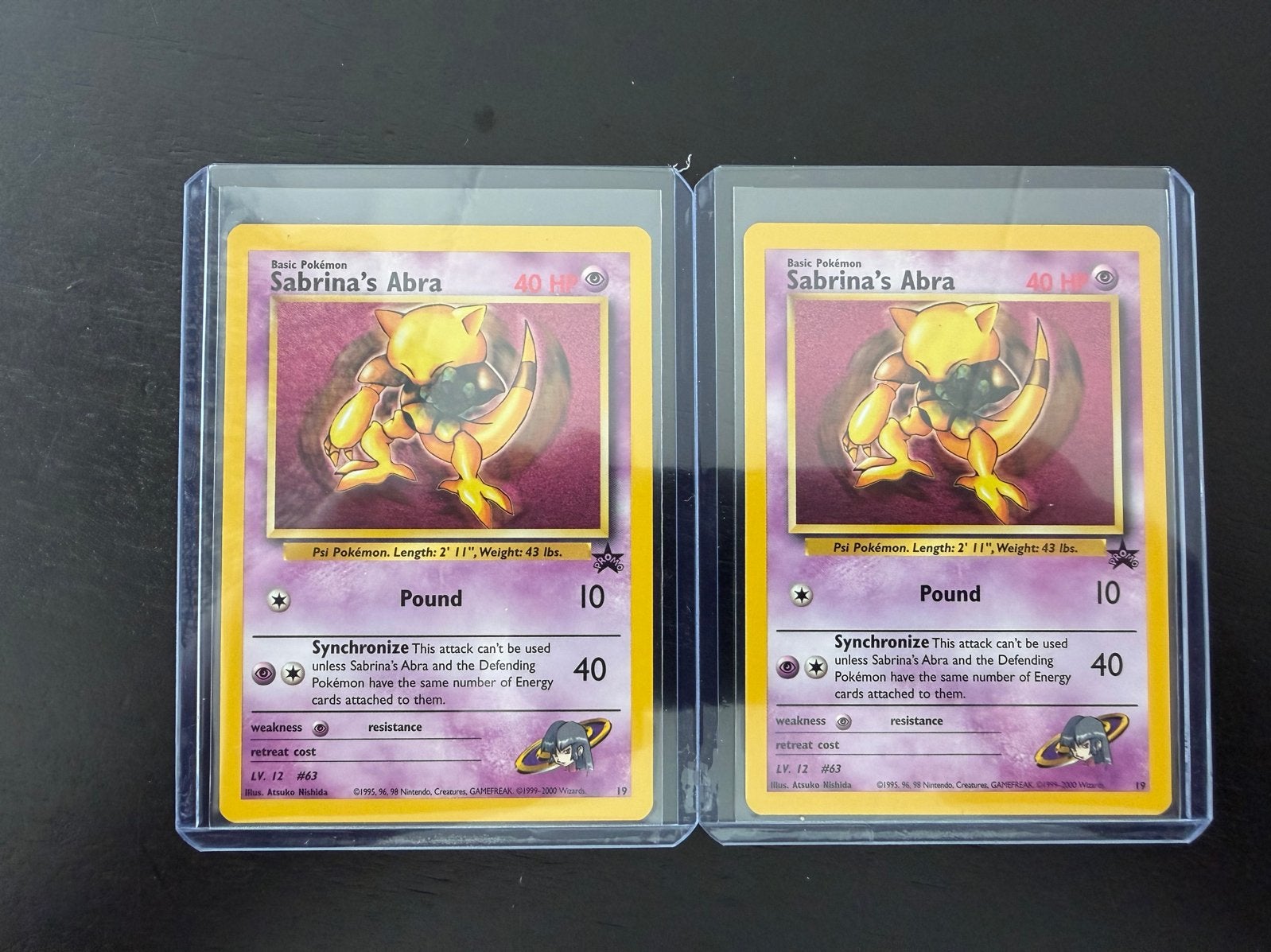 Sabrina's Abra Promo Pokémon Kaarten (2 stuks), Ophalen of Verzenden, Zo goed als nieuw, Losse kaart