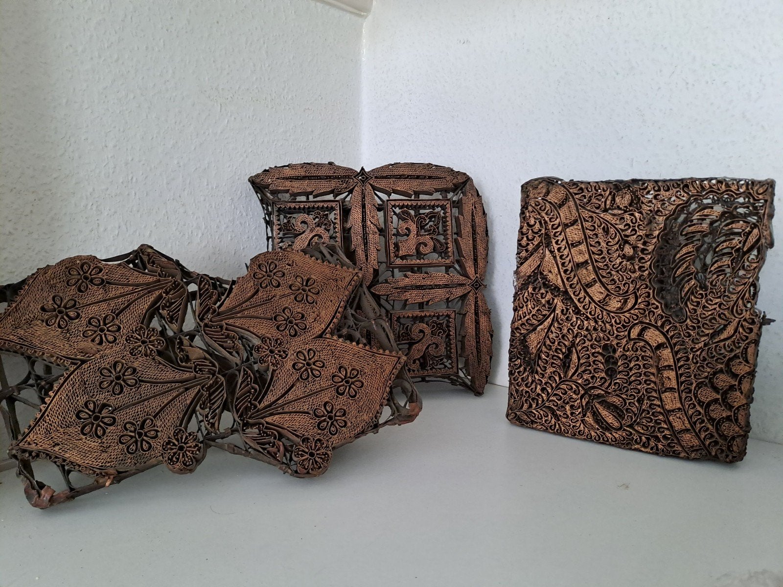 Set van 6 antieke batik stempels / drukblokken, Ophalen of Verzenden