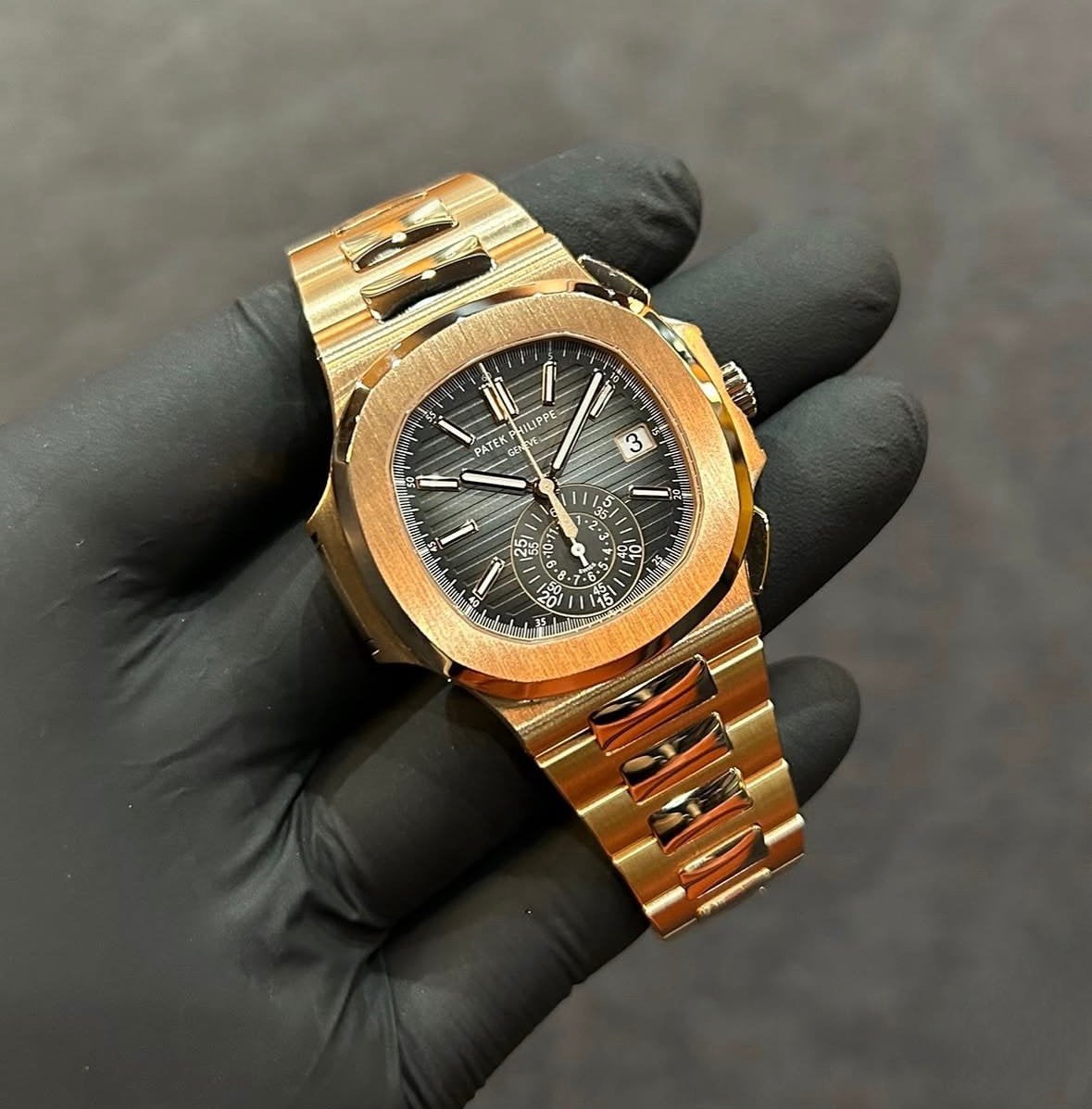 Patek Philippe 5980/1R full set 2026, Ophalen of Verzenden, Nieuw, Zwart, IOS