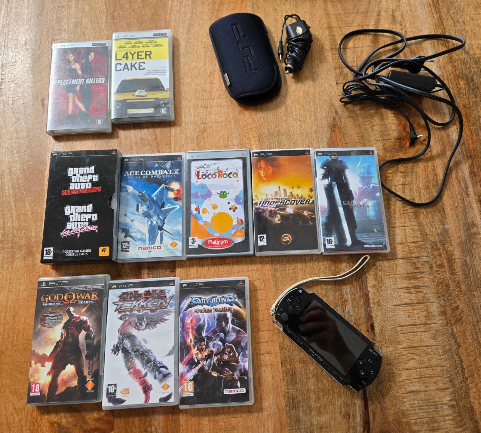 PSP 1000 met games en accessoires, Spelcomputers en Games, Spelcomputers | Sony PSP, Ophalen, Gebruikt, Zwart, PSP
