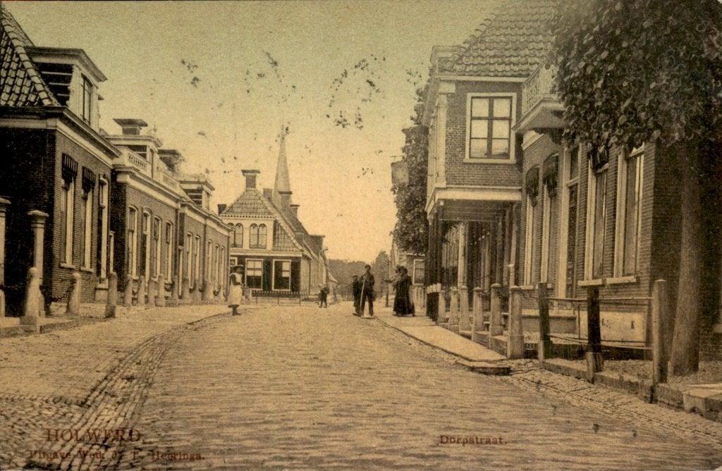 Holwerd - Dorpstraat - Tulp, Verzamelen, Ophalen of Verzenden, Voor 1920, Gelopen, Friesland