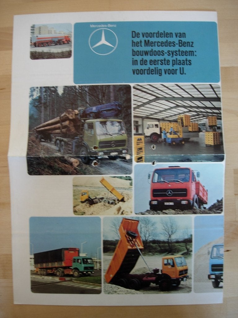 Mercedes Truck Programma Brochure / Poster ca 1976, Gelezen, Mercedes-Benz, Mercedes, Ophalen of Verzenden