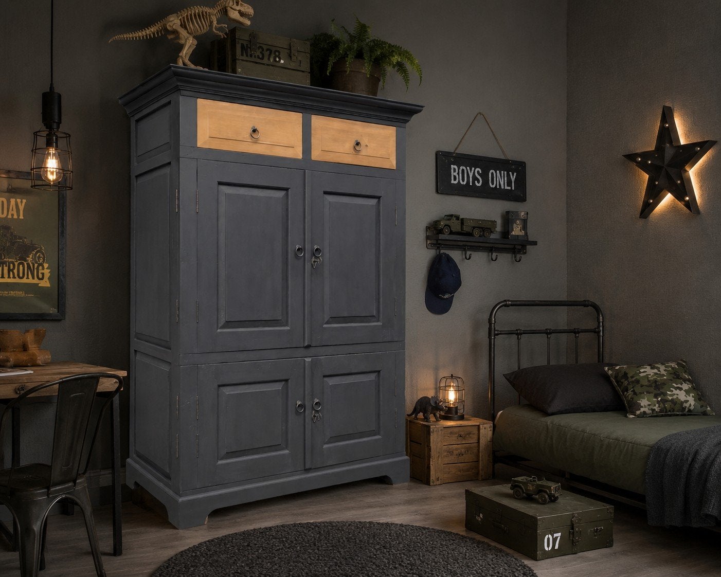 Stoere kast antraciet NIEUW, Kast, Middenhof 41 Rilland, Nieuw, 105 cm of meer