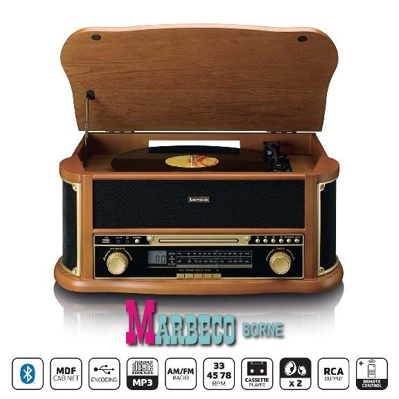 Retro platenspeler, AM/FM Radio, USB, BT, CD, Cassette, Hout, Audio, Tv en Foto, Radio's, Lenco, Overige typen, Nieuw, Info@marbeco.nl