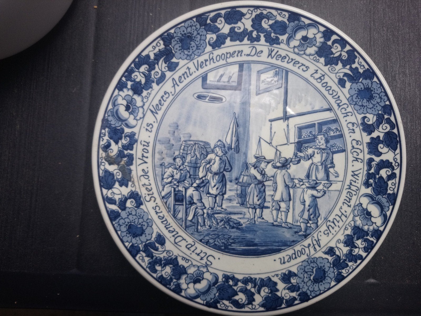 Douwe Egberts Delftsblauw wandbord - De Wevers, Ophalen of Verzenden