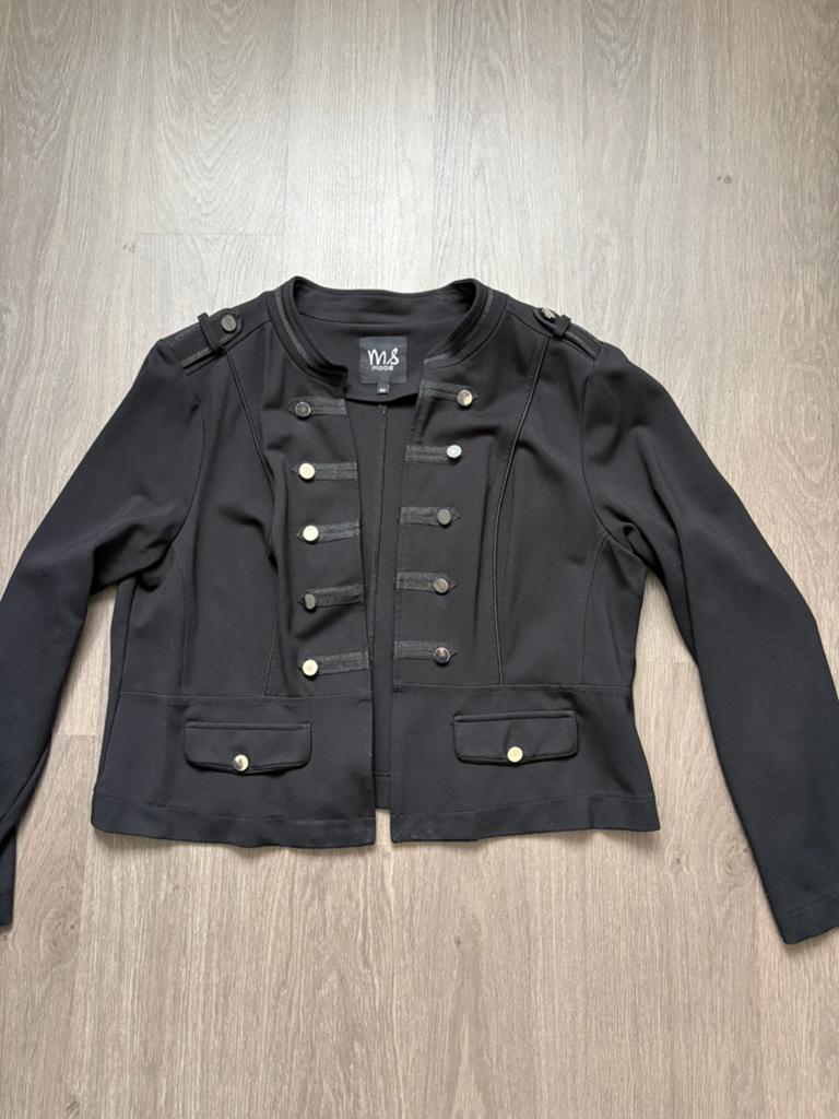 Zwart jasje MS mode maat 46 in hele goede staat, Kleding | Dames, Jasjes, Kostuums en Pakken, Ophalen of Verzenden, Zo goed als nieuw