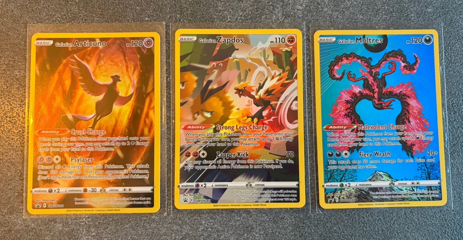 Articuno Zapdos Moltres Pokemon Promo Swsh282/283/284, Ophalen of Verzenden, Zo goed als nieuw