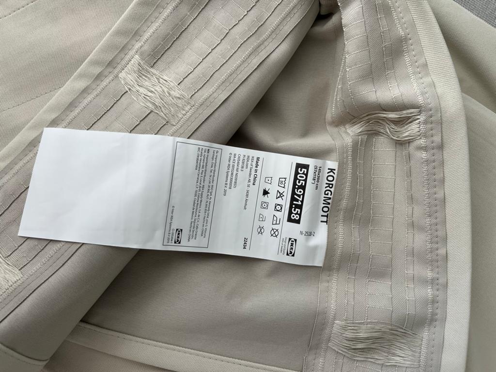 IKEA KORGSMOTT Gordijn - Beige/Lichtgrijs (1 stuck), Ophalen, Beige, Nieuw, Gordijn
