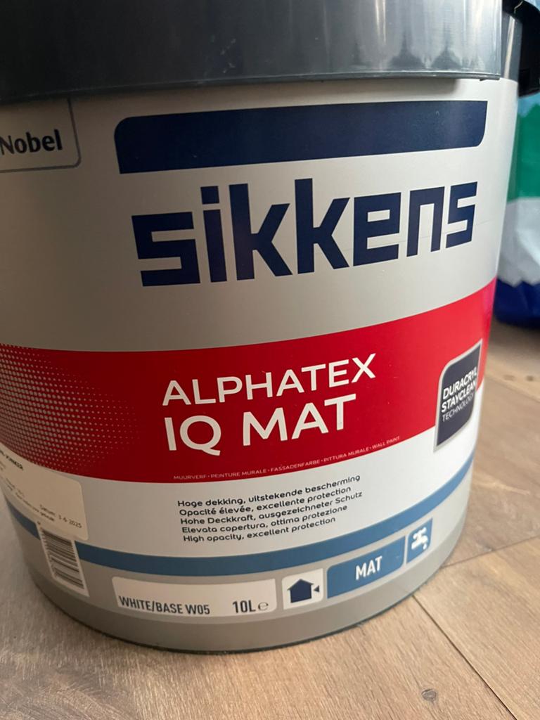 Alphatex iq mat 9010 10Liter, Doe-het-zelf en Verbouw, Verf, Beits en Lak, Ophalen, 5 tot 10 liter, Wit, Nieuw