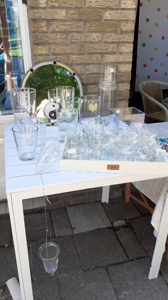 Vazen en glazen, Ophalen, Gebruikt, Overige kleuren, Glas