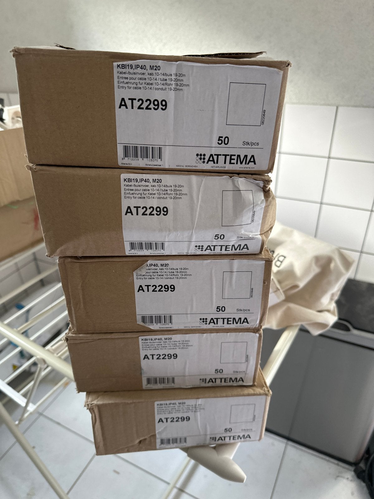 Attema KBI19, IP40, M20 kabel- en buisinvoeren (5 dozen), Ophalen of Verzenden, Nieuw, Attema, Overige typen