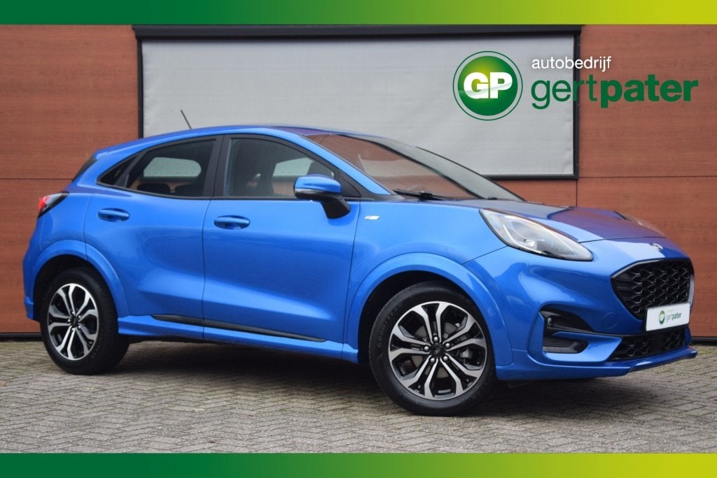 Ford Puma 1.0 EcoBoost Hybrid ST-Line (bj 2023, automaat), Parkeersensor, Blauw, Bedrijf, 3 cilinders