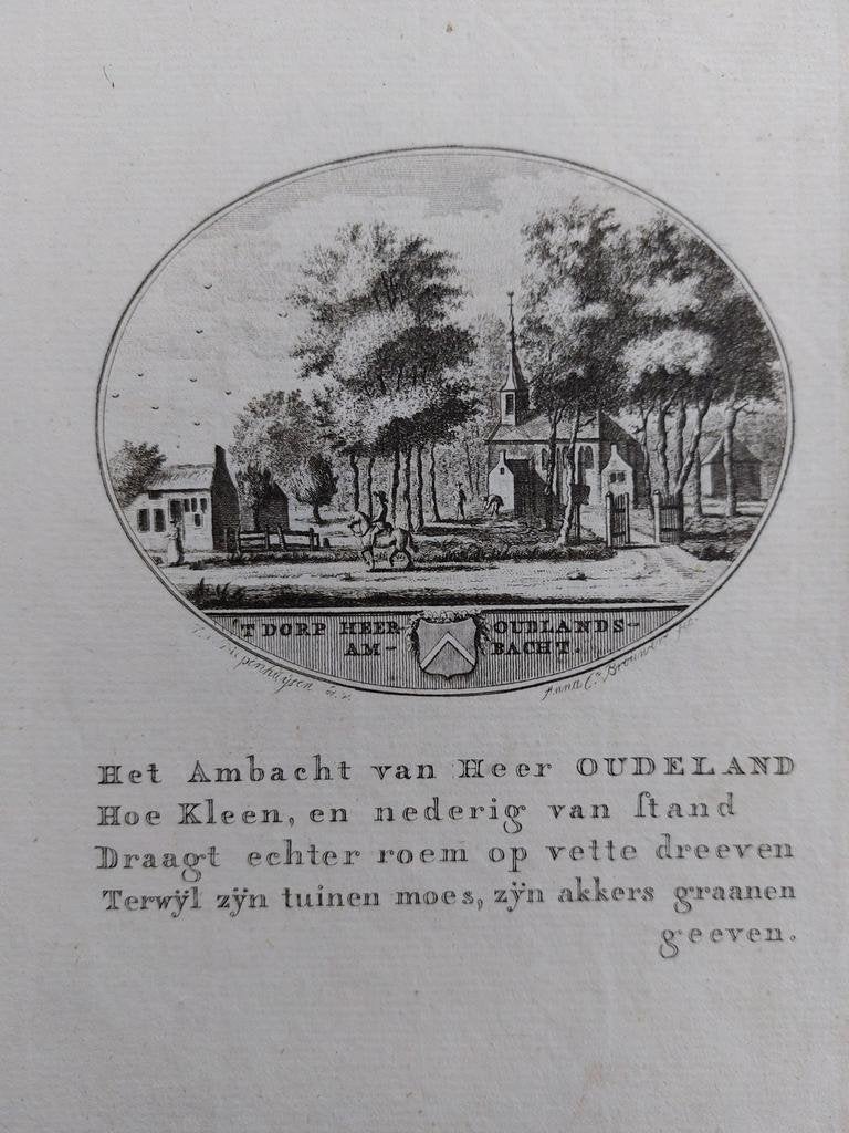 15 / Heer Oudelands Ambacht - Zwijndrecht Gravure 18e eeuw, Ophalen of Verzenden