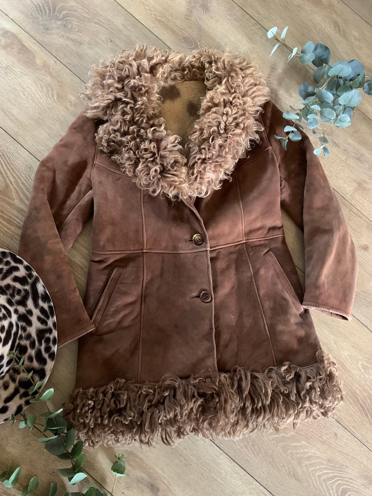Vintage shearling lammy coat S M, -, Ophalen of Verzenden, Zo goed als nieuw, Maat 36 (S)