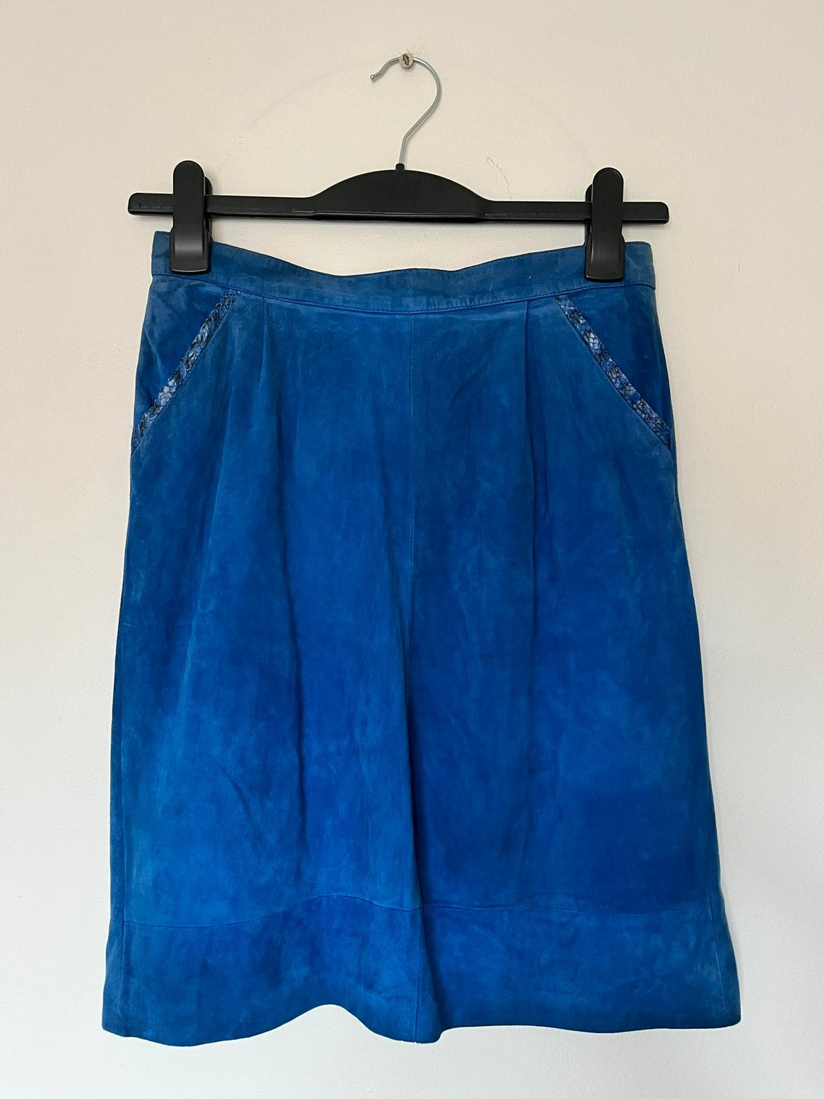Blauw blue suede rokje S vintage, Kleding | Dames, Blauw, Ophalen of Verzenden, Maat 36 (S), Gedragen