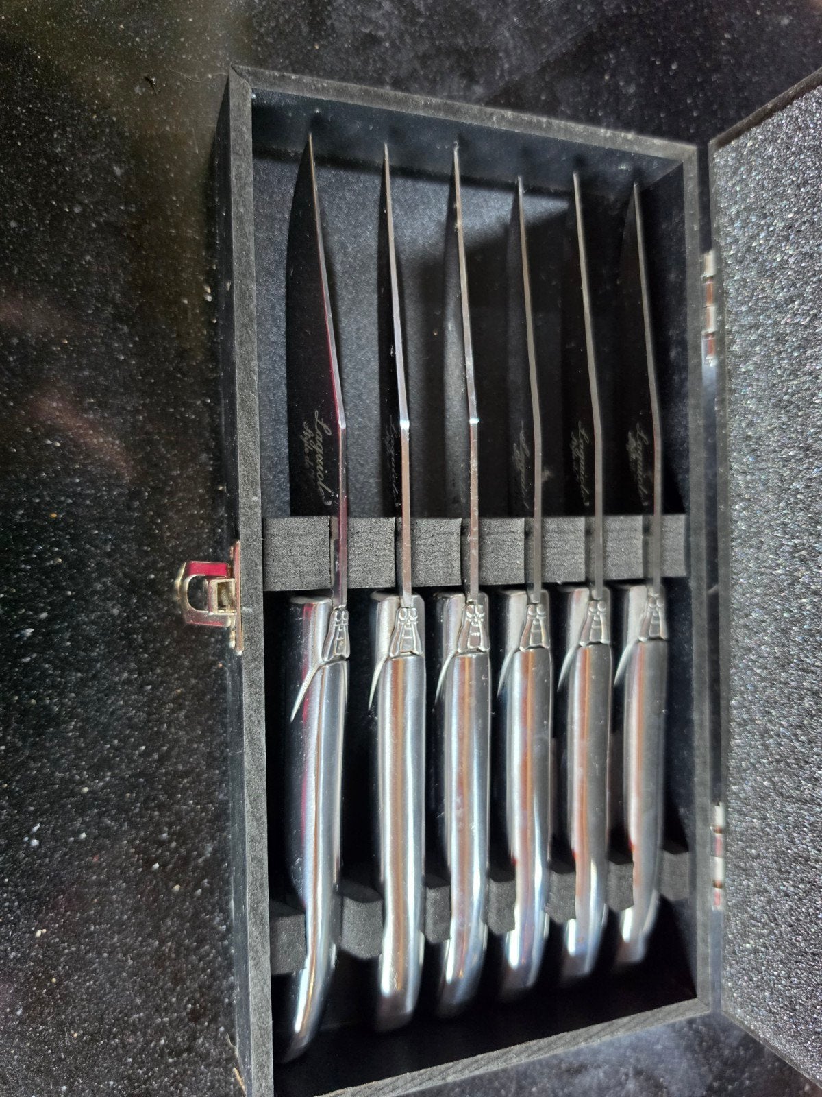 Laguiole Vlees Messen Set - RVS - Gebruikt, Ophalen, Gebruikt, Los bestek, Laguiole