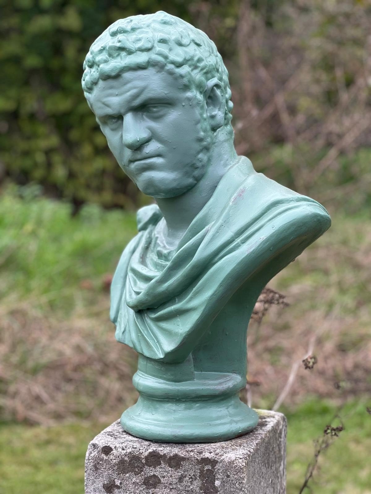 Decoratieve Buste van een Man - Groen, Buste, Ophalen of Verzenden, 20 - 50 cm, Steen of Keramiek