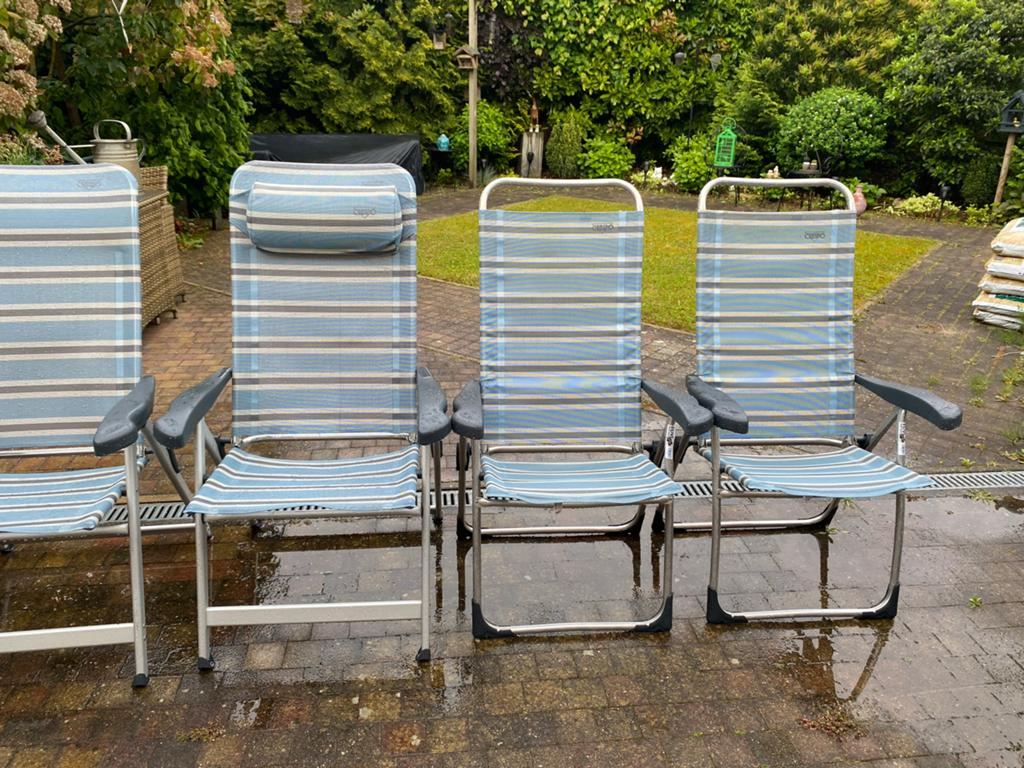 4 licht gewicht crespo kampeer stoelen, Caravans en Kamperen, Kampeermeubelen, Ophalen, Gebruikt, Campingstoel