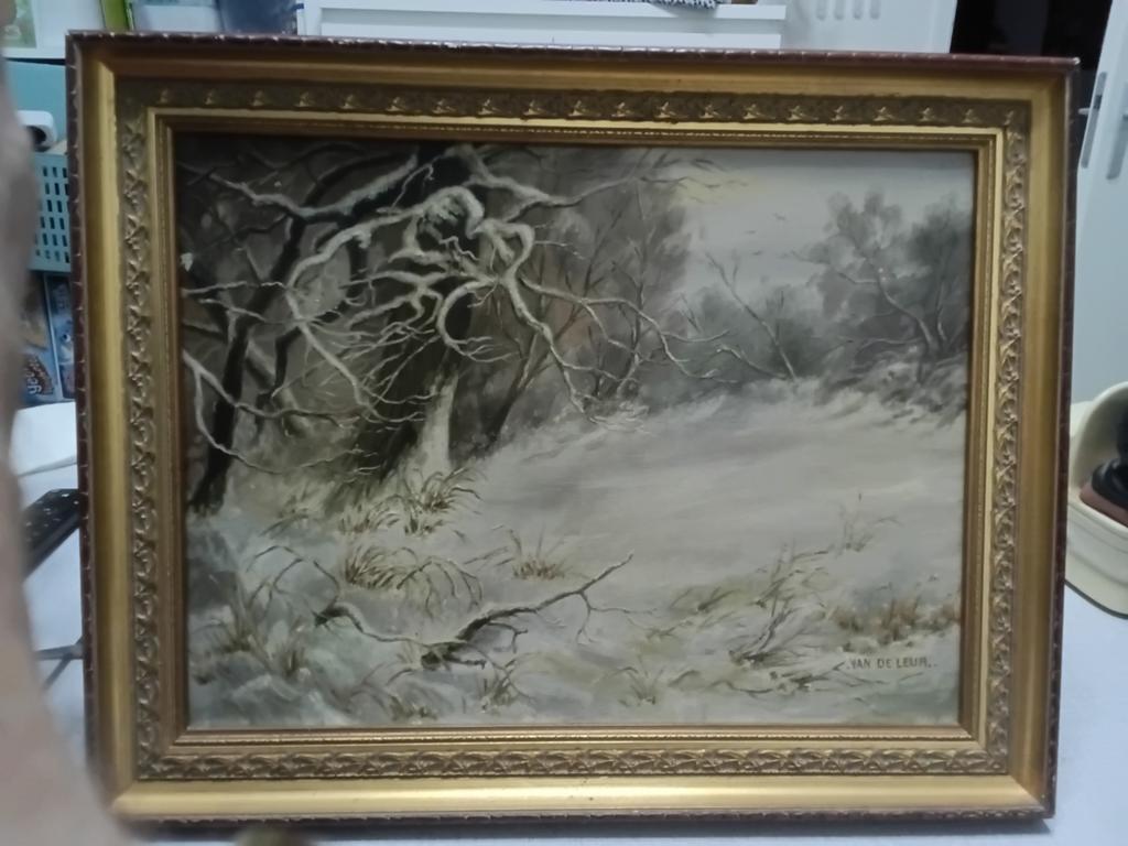 Schilderij van kunstschilder VAN DE LEUR ( zie foto)., Ophalen of Verzenden