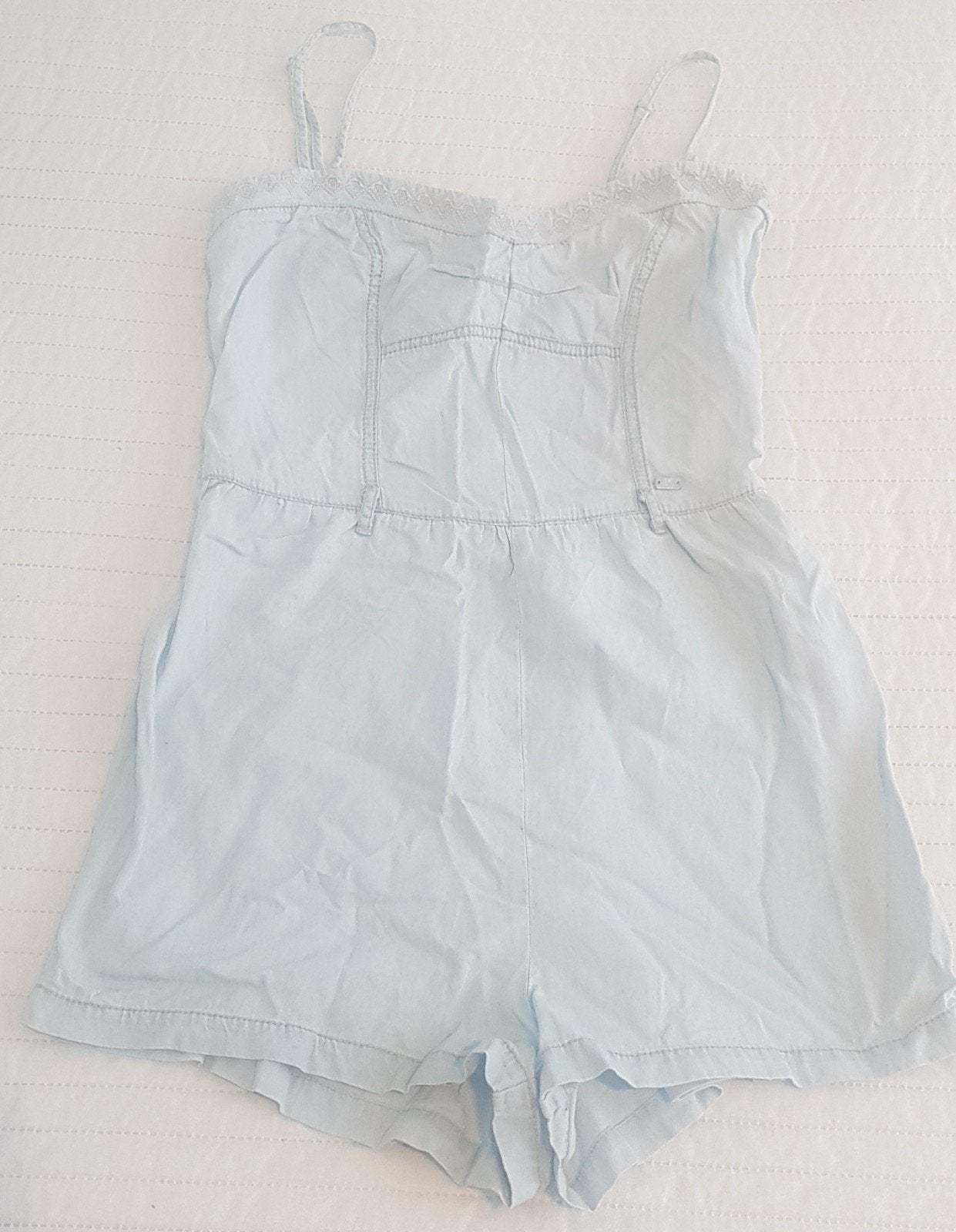Bershka jumpsuit blauw jeans maat s maat 36 strand kleding, Bershka, Maat 36 (S), Gedragen, Verzenden