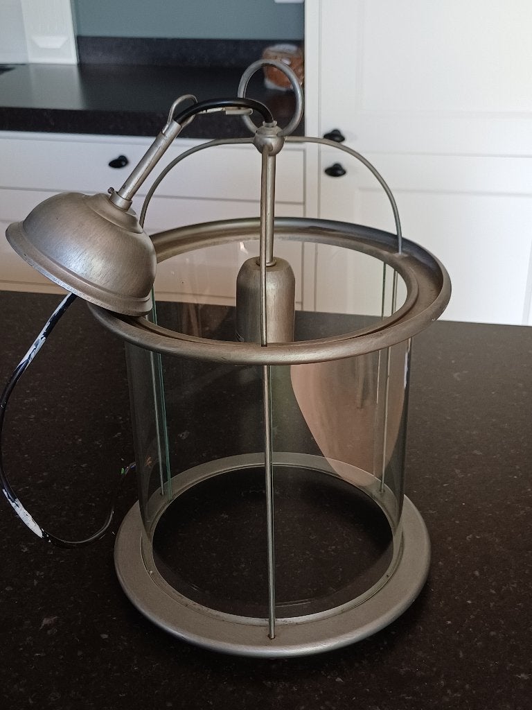 plafondlamp, Huis en Inrichting, Ophalen, E27 (groot), Glas, Landelijk