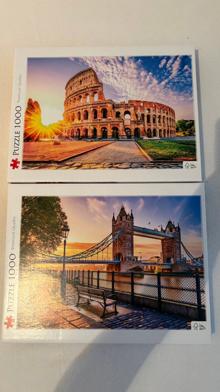 2 Trefl puzzels, Ophalen of Verzenden, 500 t/m 1500 stukjes, Zo goed als nieuw, Legpuzzel
